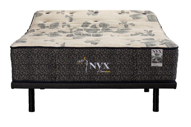 Therapedic NYX Twilight Luxe Plush mattress on adjustable base